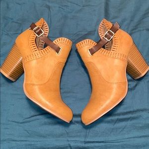 Cute brown buckle booties